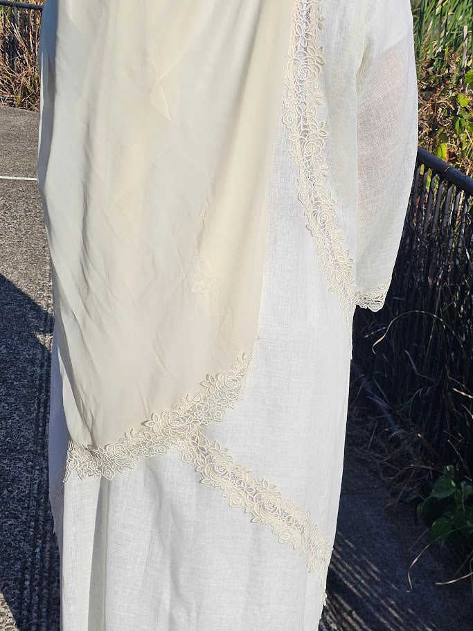 Butter Creme Lace Linen- Zahra