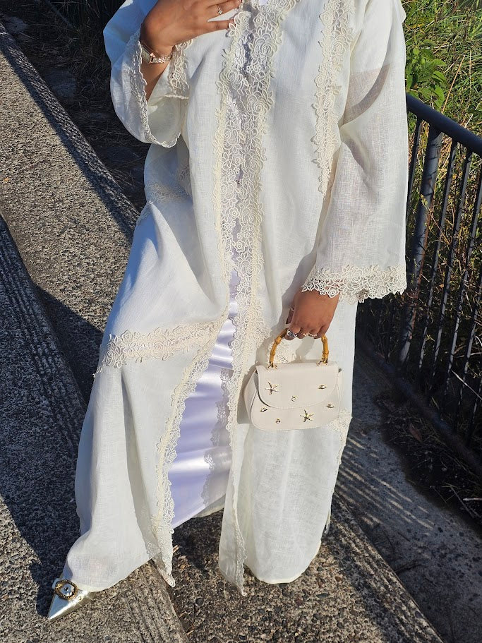 Butter Creme Lace Linen- Zahra
