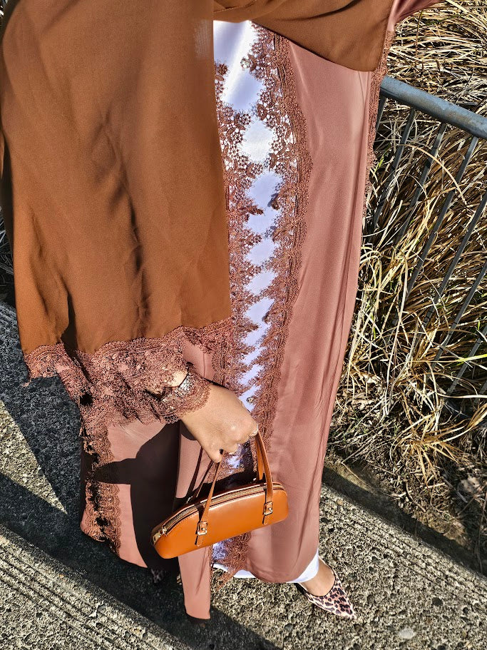 Chocolate Brown Lace- Qahwa